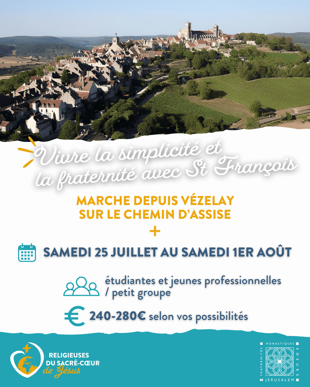 Marche depuis Vézelay sur le chemin d&rsquo;Assise